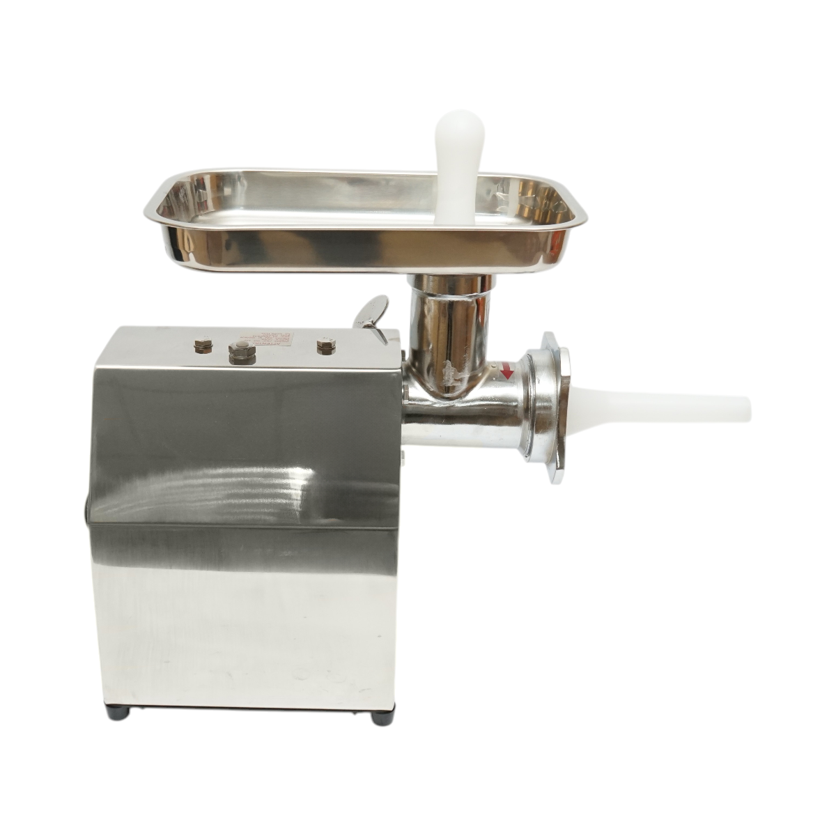 Masina de tocat carne electrica inox 850W, 220V, capacitate 150 kg/h, adaptor carnati, 2 site si 2 cutite incluse 380x210x415mm - imagine 6