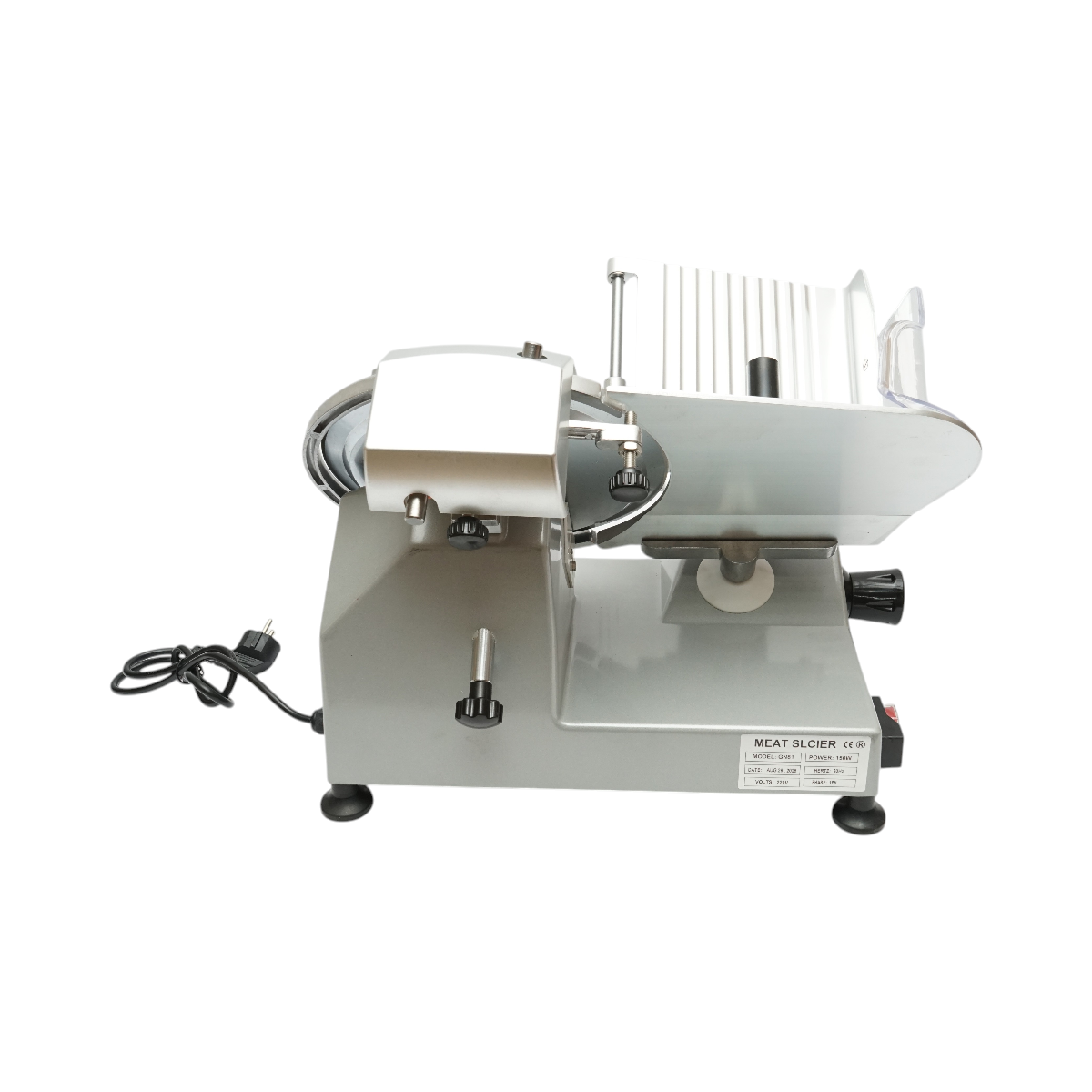 Masina de feliat carne si mezeluri electrica 150W, 220V, grosime reglabila 0.2-12mm, diametru lama 250mm - imagine 4