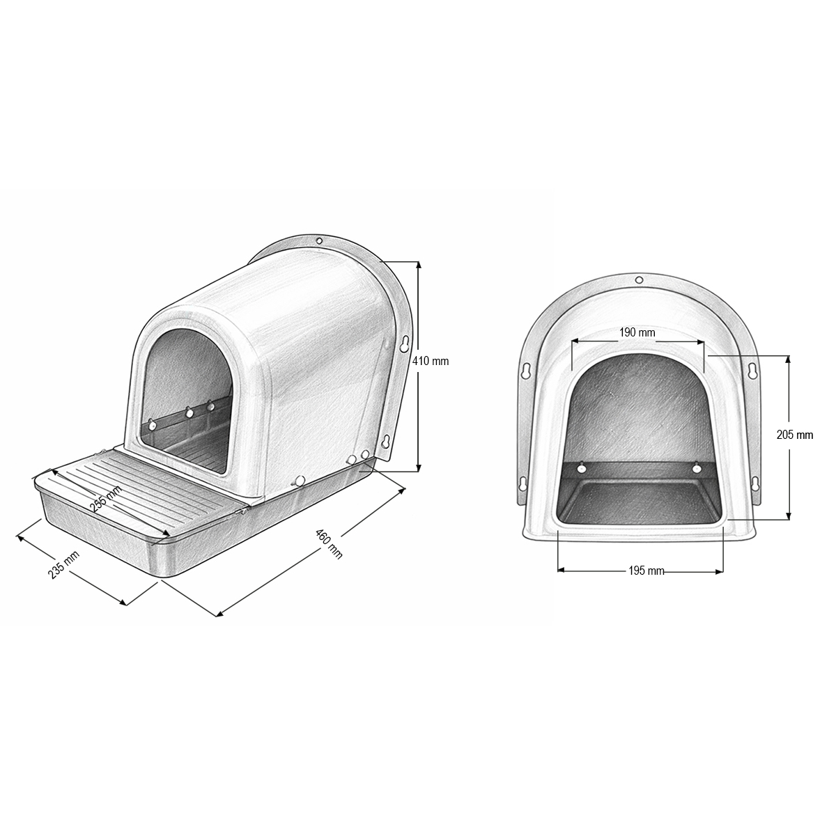 Cuibar gaini ouatoare din plastic 460x235x410mm - imagine 3