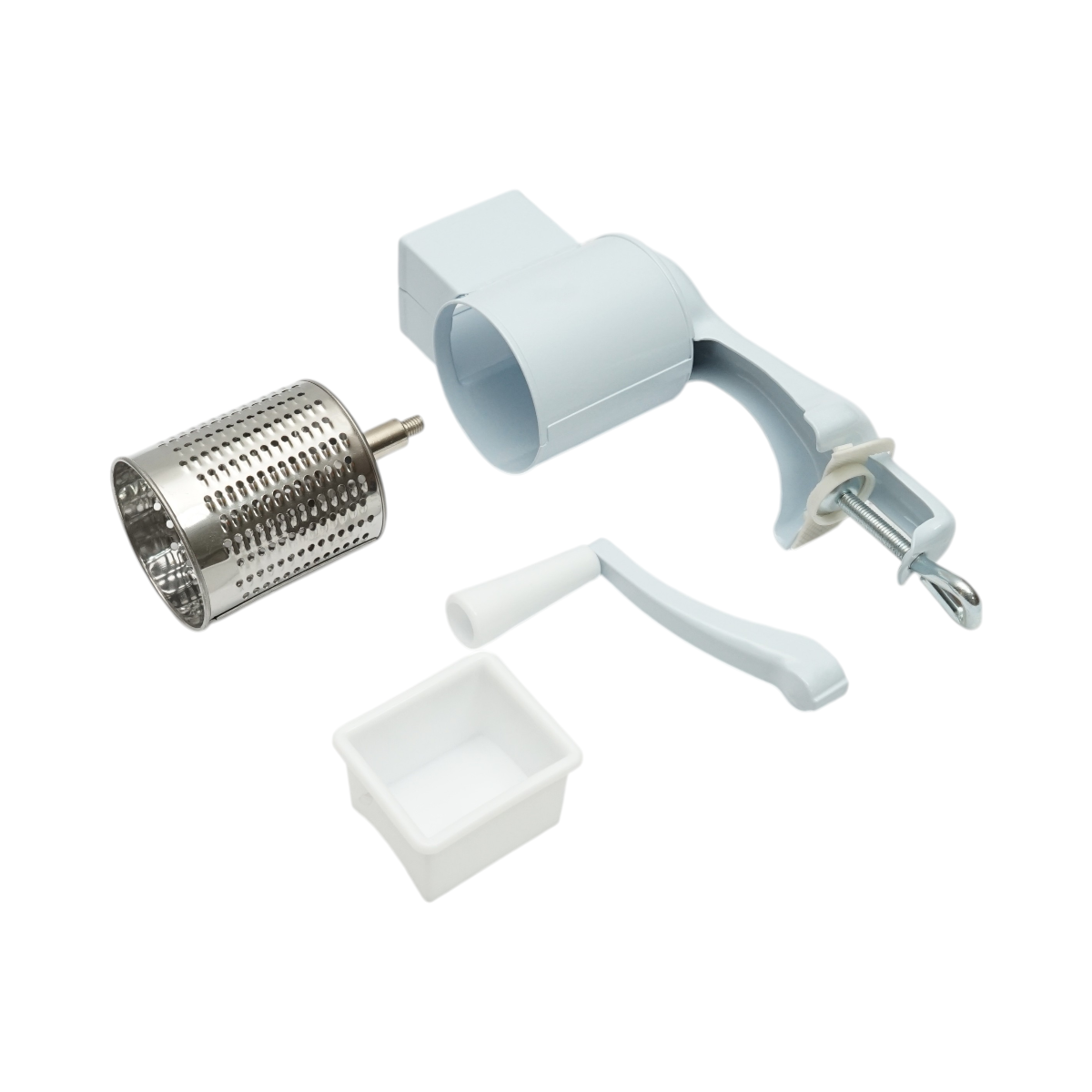 Masina de macinat nuci manuala, tambur inox, corp metalic alb Berner BG-5 - imagine 2