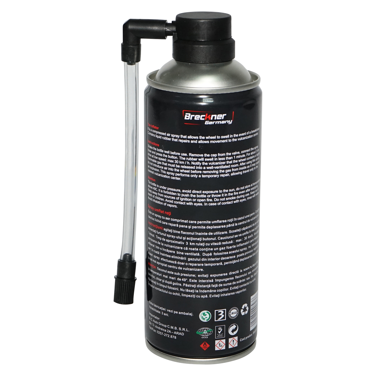 Spray umflat roti cu silicon reparat fisuri anvelopa Breckner Germany - imagine 2