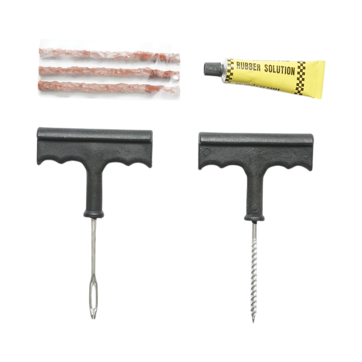 Kit profesional vulcanizare anvelope tubeless la rece cu snur si adeziv (reparat cauciuc) - imagine 2