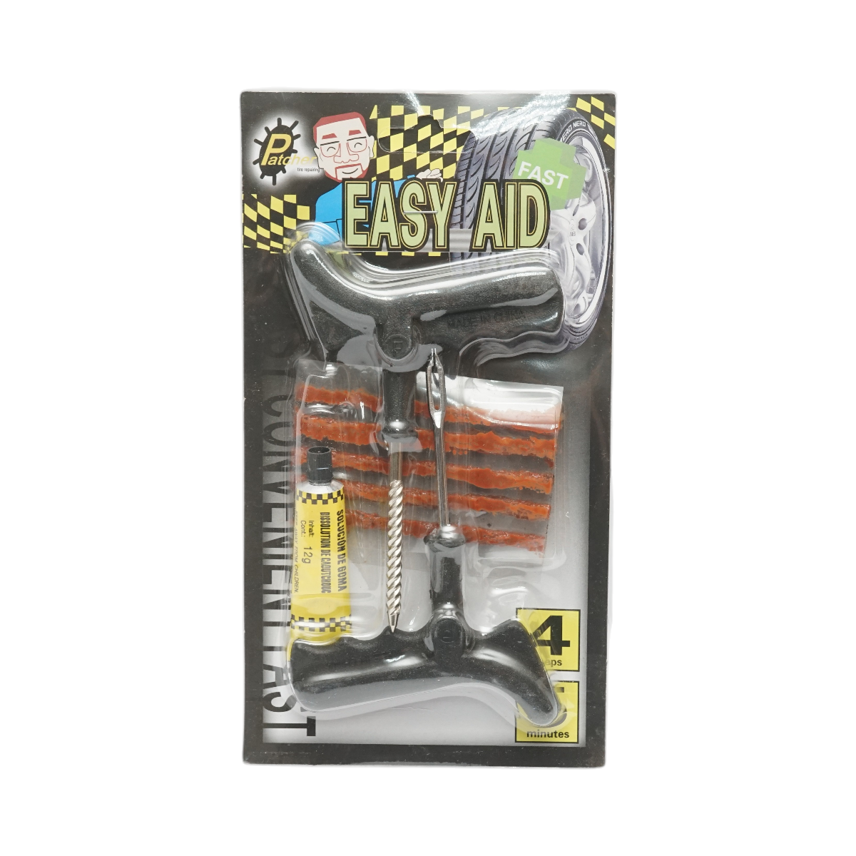 Kit vulcanizare anvelope tubeless la rece cu snur si adeziv