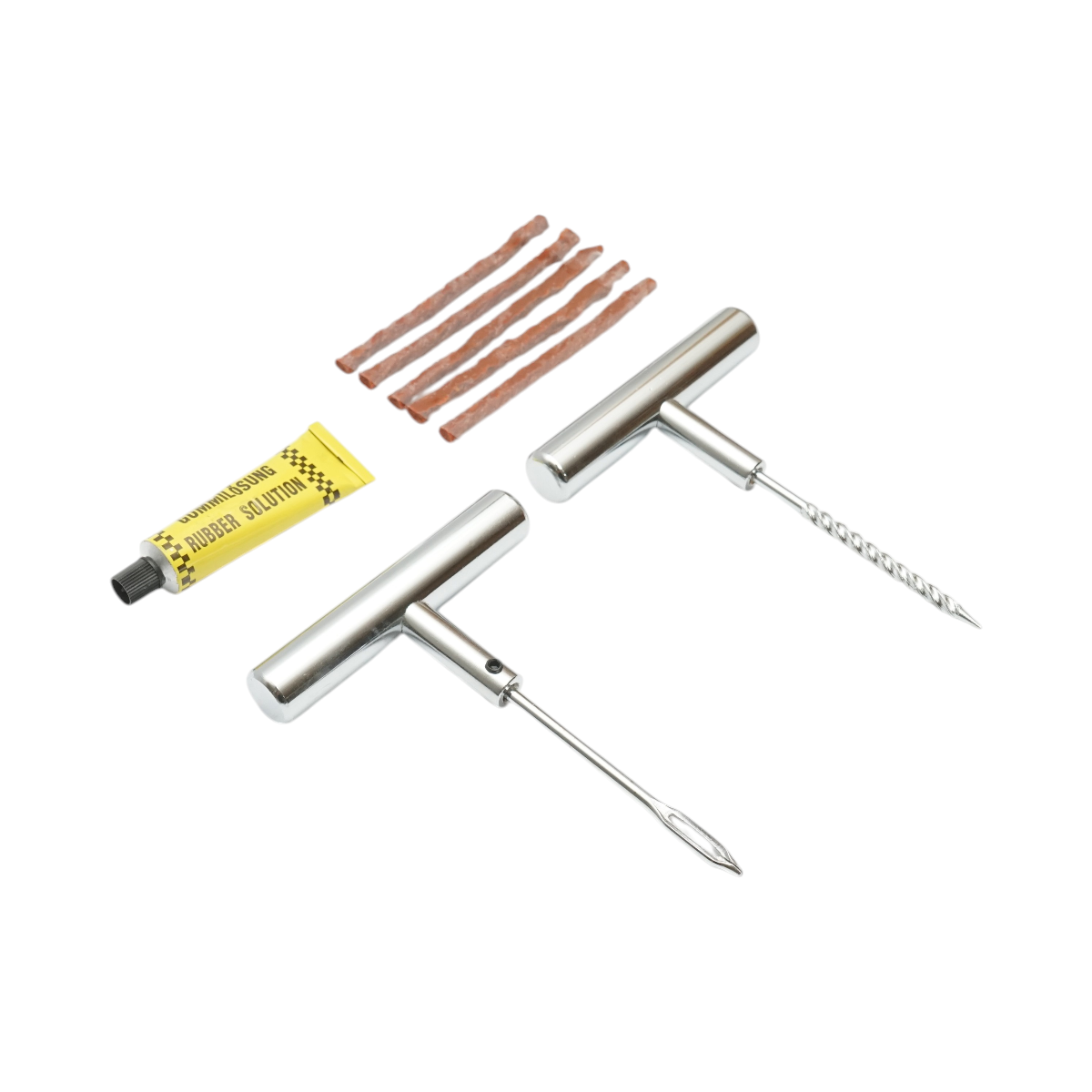 Kit profesional vulcanizare anvelope tubeless la rece cu snur si adeziv - imagine 2