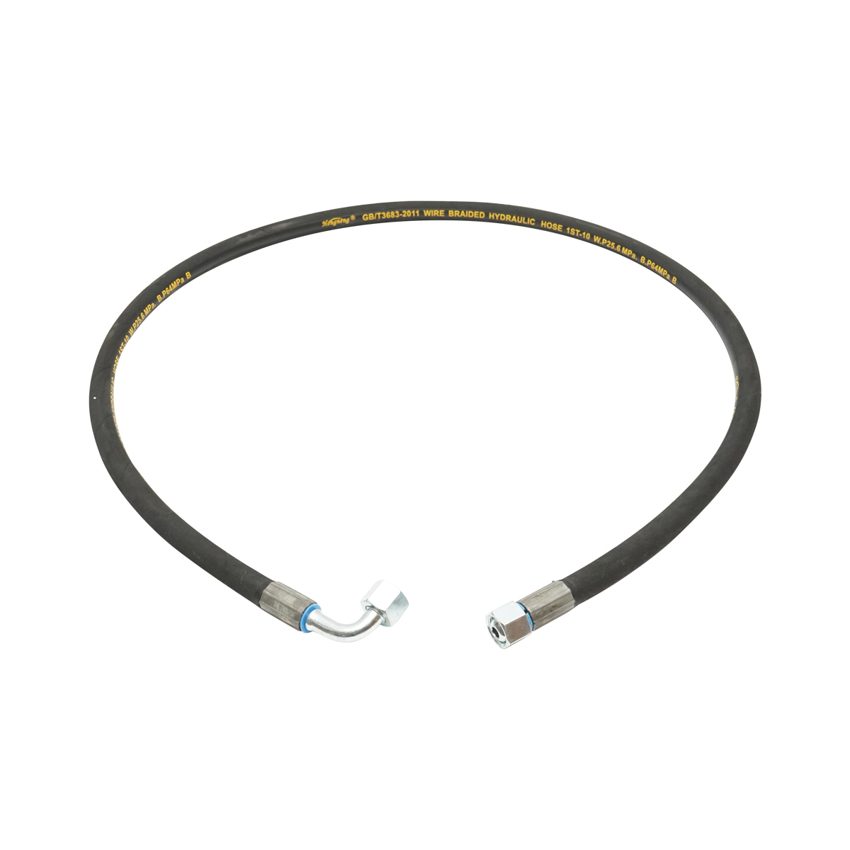 Furtun presiune DN10 sertizat cu armaturi 1500mm M20x1,5 90 grade, M20x1,5 Breckner Germany