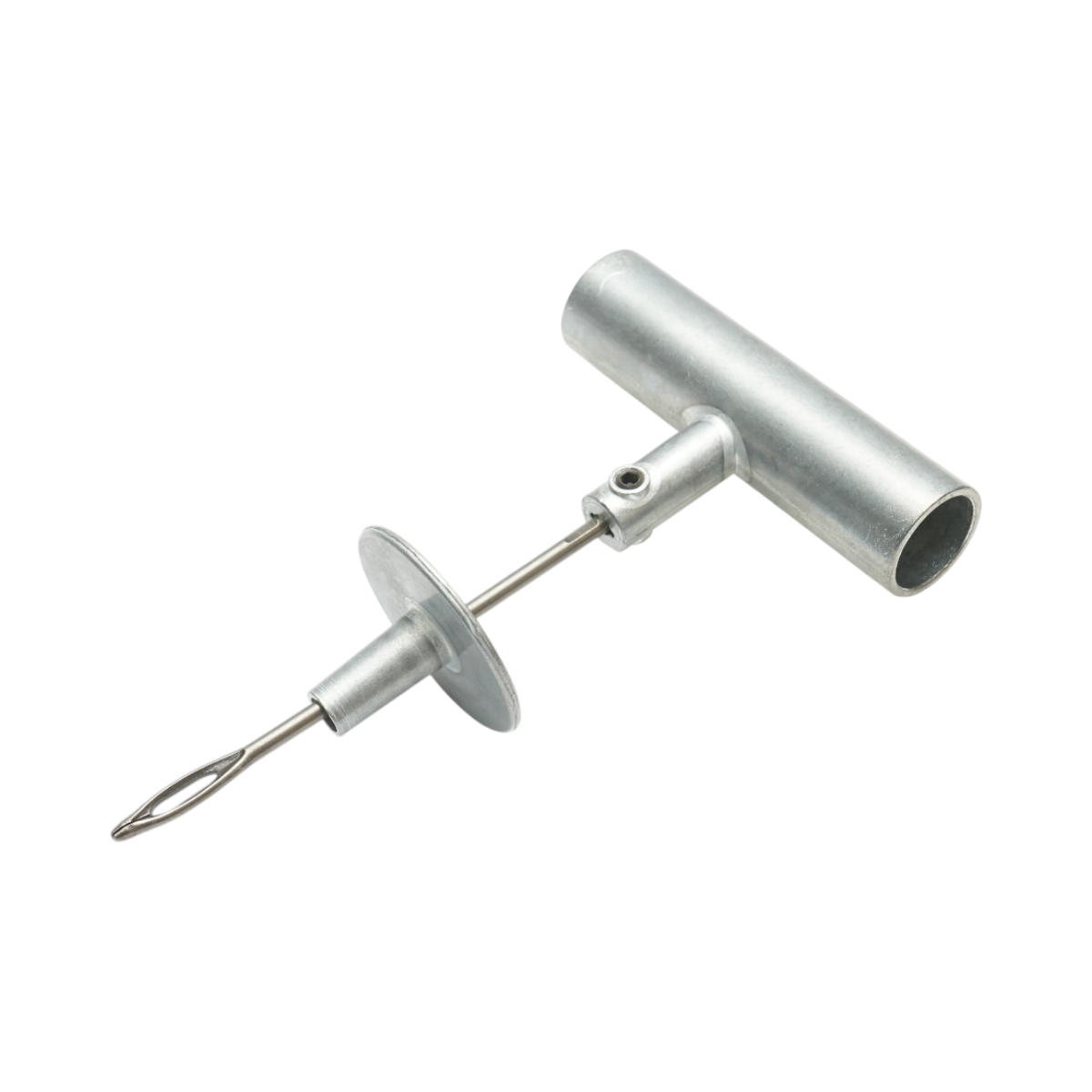 Instrument vulcanizare tip ac cu maner metalic T pentru inserare snur anvelope