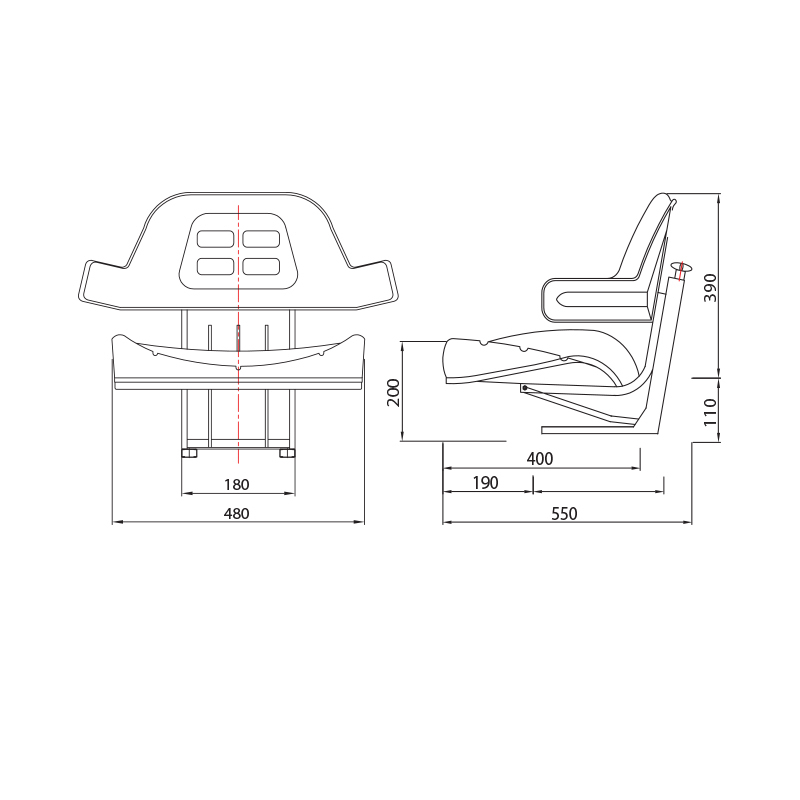 Scaun tractor negru reglaj triplu cu amortizor UTB U-445 si U-650 - imagine 6