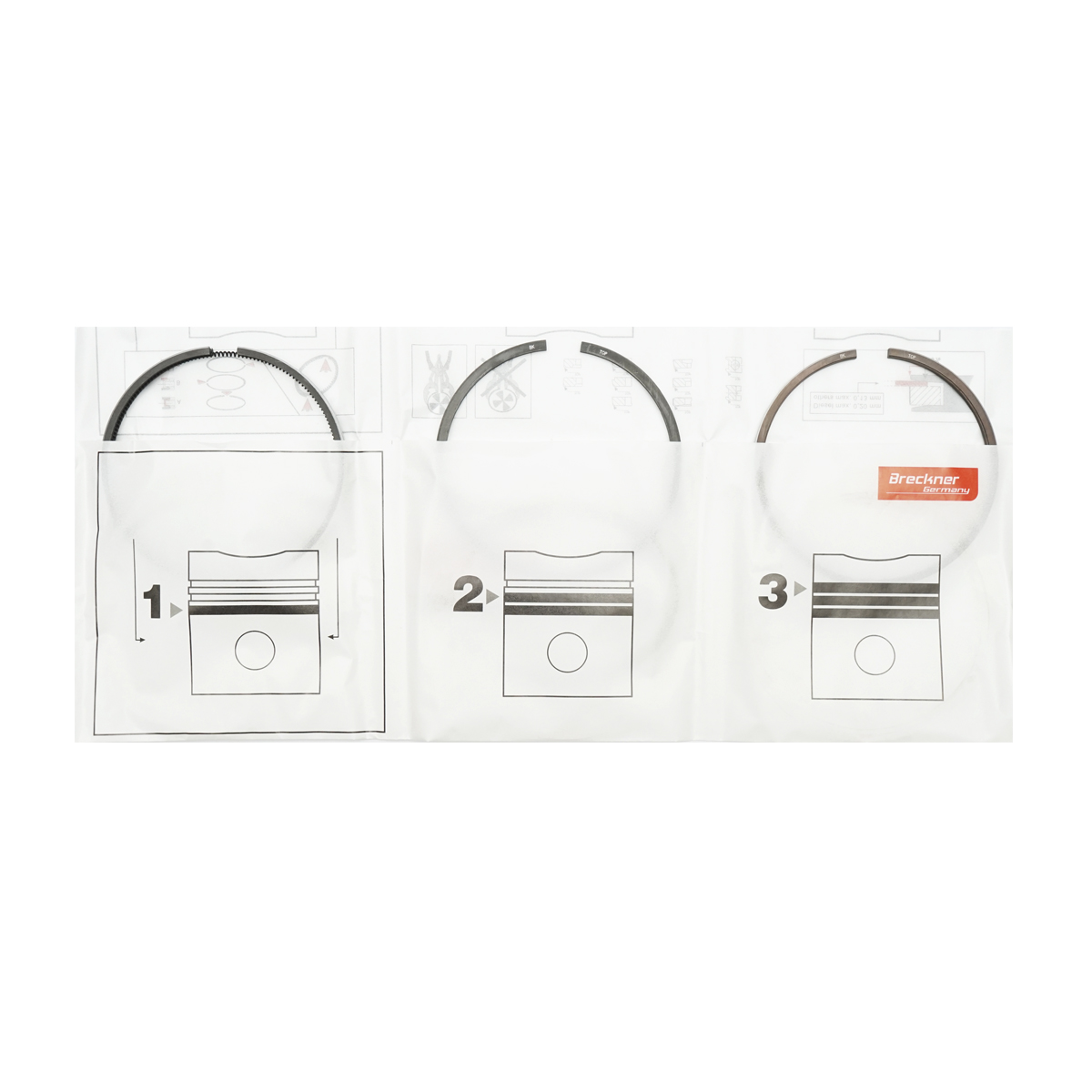 Segmenti motor FIAT, U-445 R1 fi 95,4 2x5+2x5+5x5mm pentru 1 piston, Breckner Germany - imagine 4