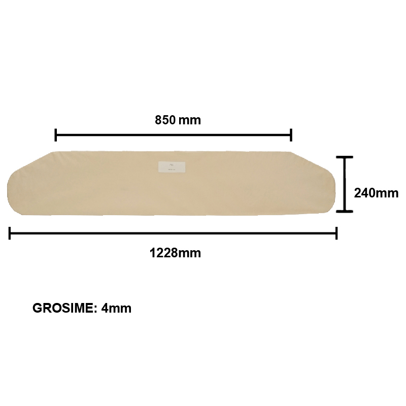 Geam 1228x245x4mm luneta jos cabina tronconica patrata tip nou UTB U-650