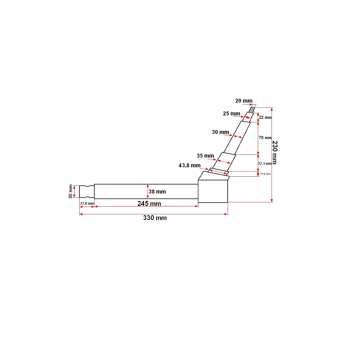 Fuzeta dreapta L=275mm UTB U-445 si Fiat 480 - imagine 4