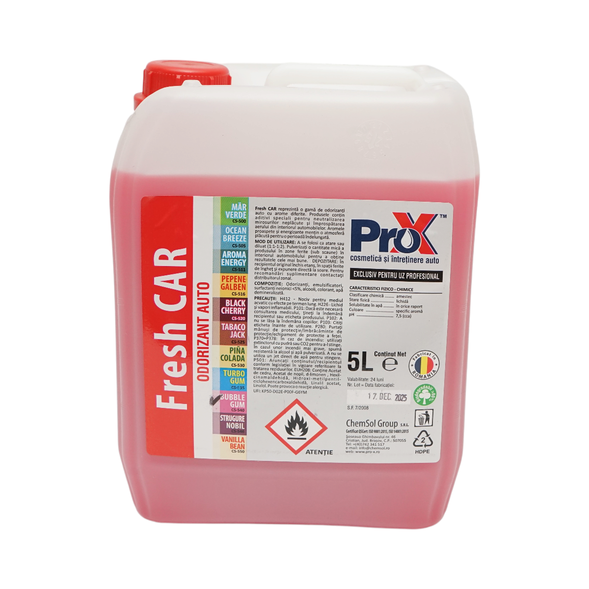 Odorizant auto concentrat Bubble Gum Fresh Car Pro-X 5L