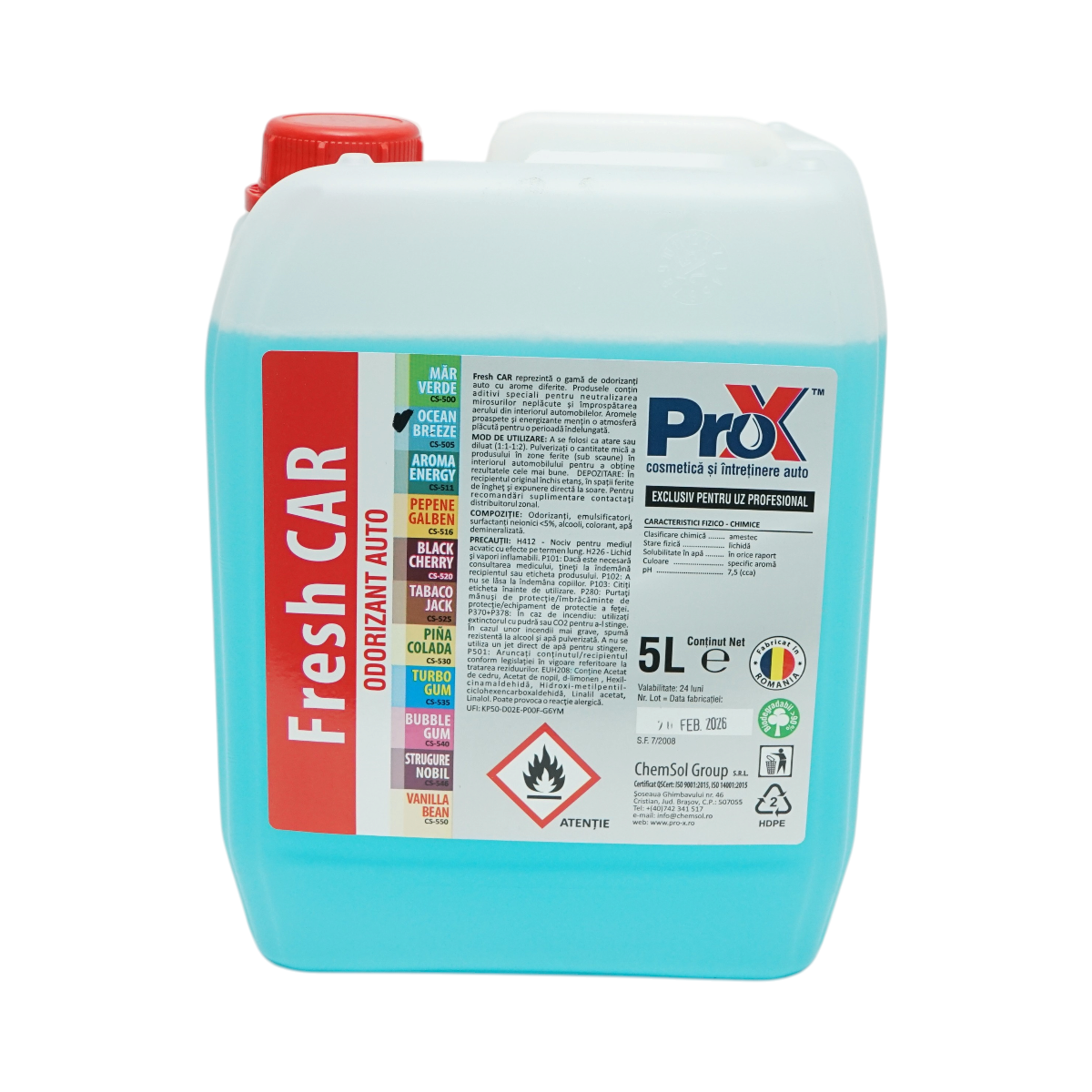 Odorizant auto concentrat Ocean Breeze Fresh Car Pro-X 5L