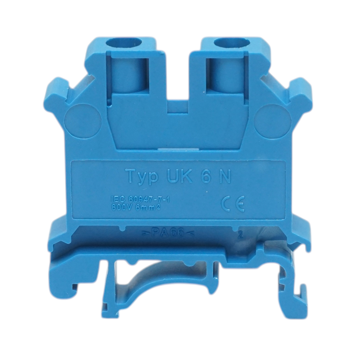 Clema de sir pe sina DIN 6mm² 57A 800V albastra UK6N Longroad