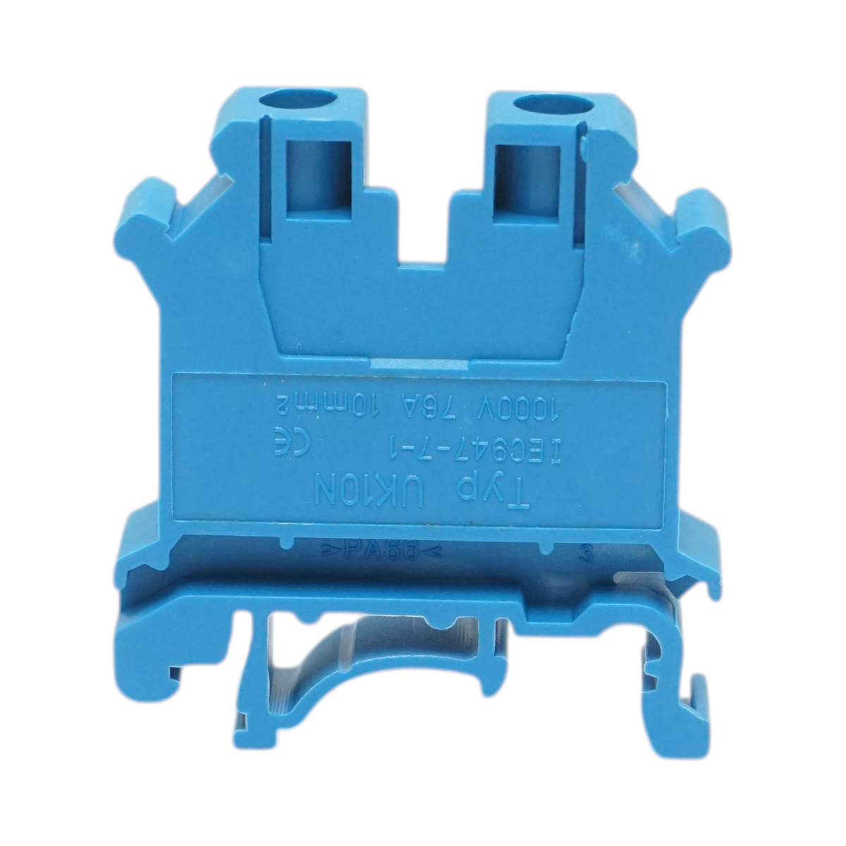 Clema de sir pe sina DIN 10mm² 76A 1000V albastra UK10N Longroad