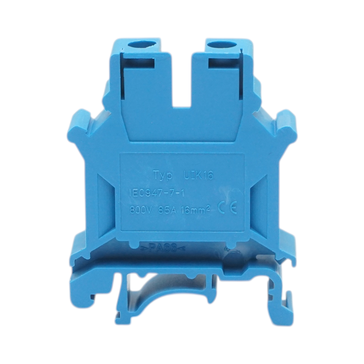 Clema de sir pe sina DIN 16mm² 85A 800V albastra UK16N Longroad