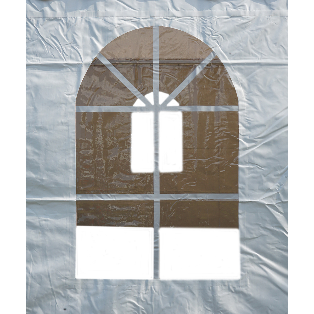 Cort pavilion evenimente tip pagoda 5x5m, alb impermeabil UV, acoperis PVC 750g/m2, cadru otel-aluminiu 48x48x2.5mm - imagine 11