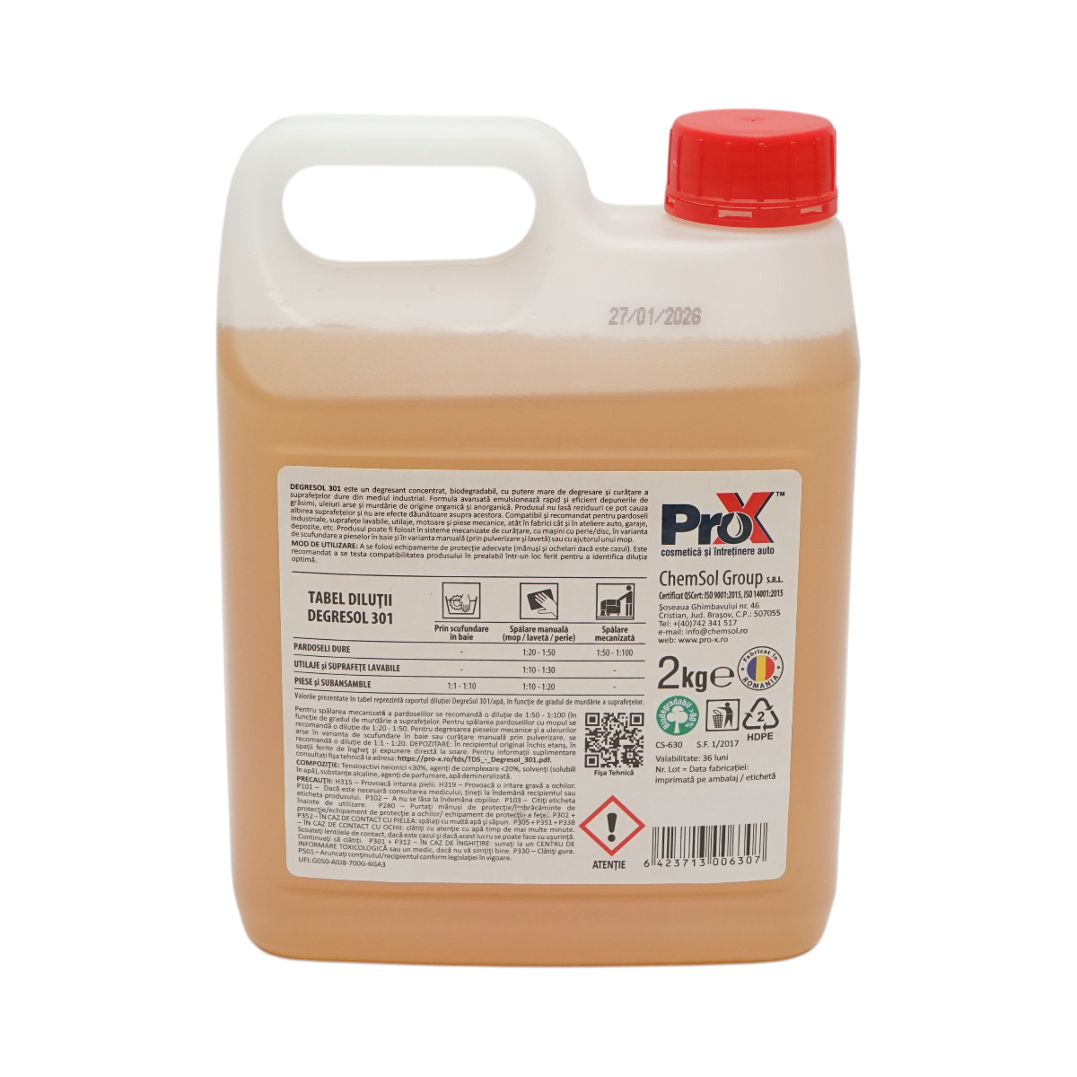 Degresant universal concentrat curatari dificile DegreSol 301 Pro-X 2kg - imagine 3