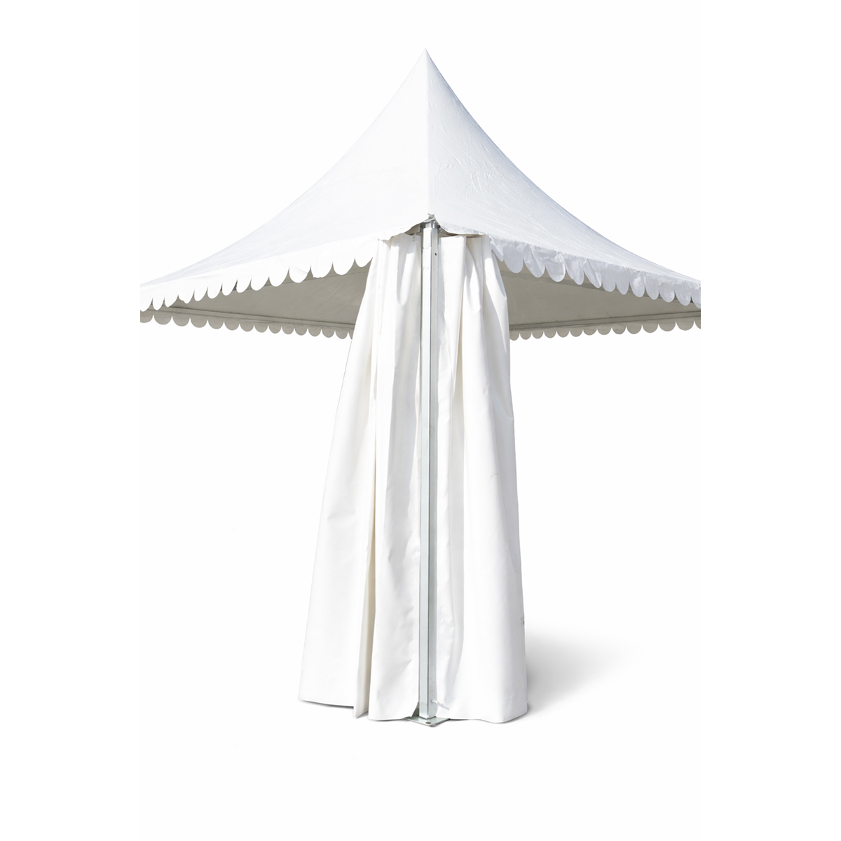 Cort pavilion evenimente tip pagoda 6x6m, alb impermeabil UV, acoperis PVC 950g/m2, cadru aluminiu 64x64x3mm - imagine 12