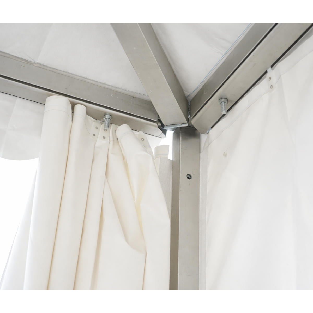 Cort pavilion evenimente tip pagoda 6x6m, alb impermeabil UV, acoperis PVC 950g/m2, cadru aluminiu 64x64x3mm - imagine 11