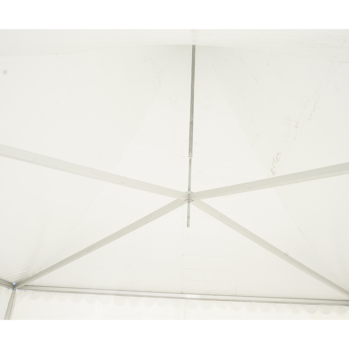 Cort pavilion evenimente tip pagoda 6x6m, alb impermeabil UV, acoperis PVC 950g/m2, cadru aluminiu 64x64x3mm - imagine 8