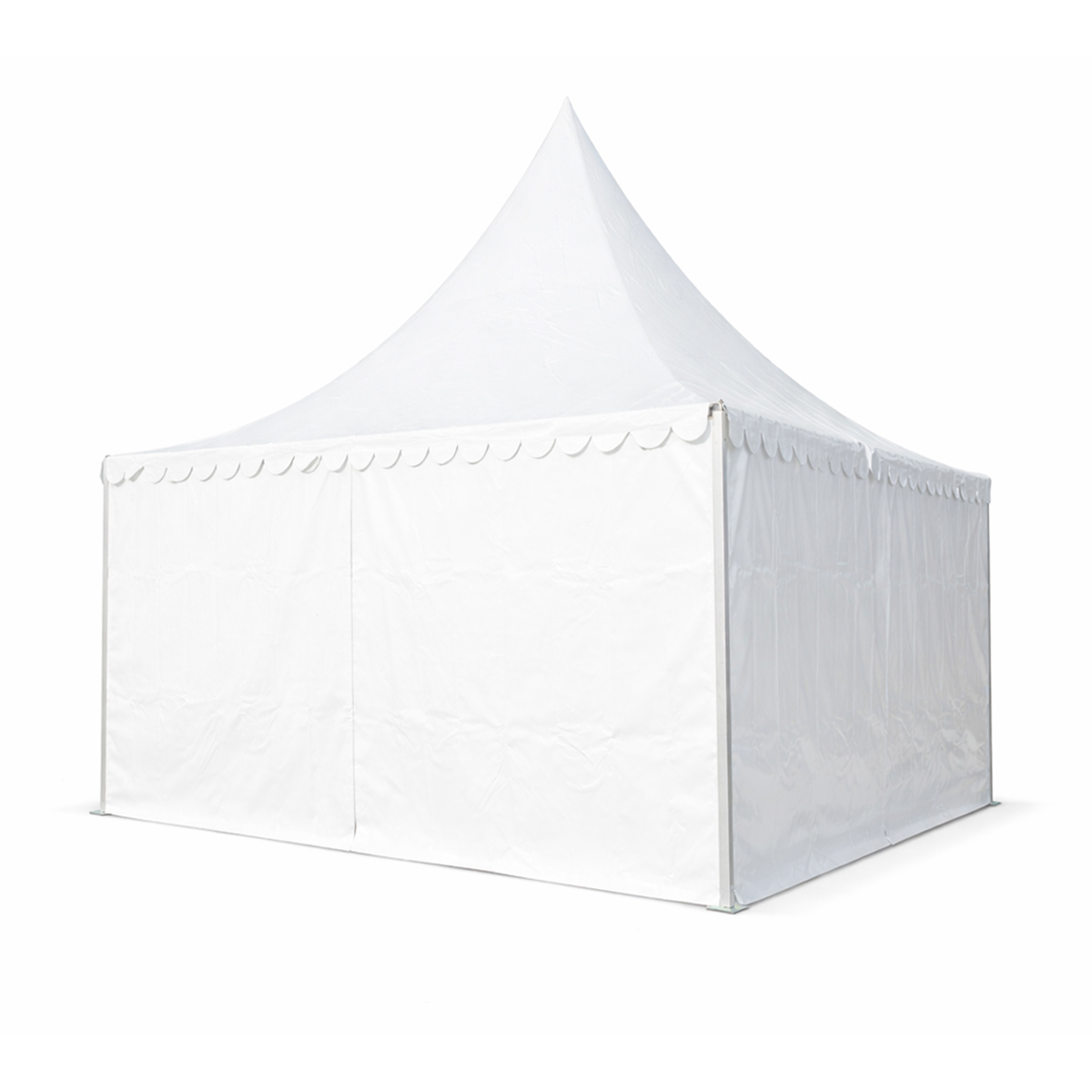 Cort pavilion evenimente tip pagoda 6x6m, alb impermeabil UV, acoperis PVC 950g/m2, cadru aluminiu 64x64x3mm - imagine 15