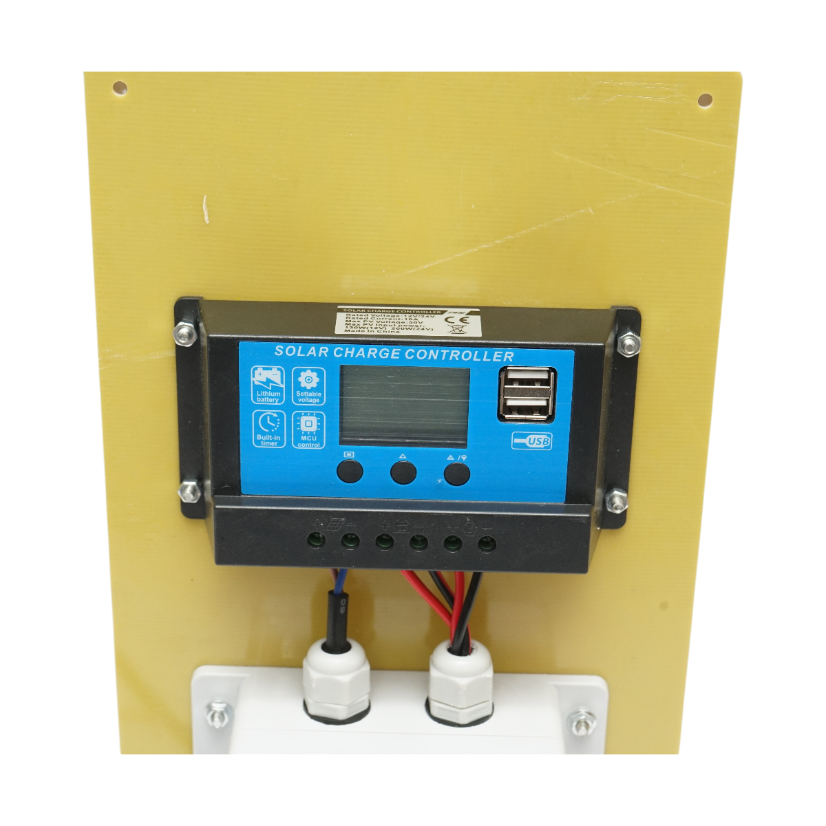 Set panou solar 50W fotovoltaic monocristalin 670x400x25mm cu regulator 10A 12/24V, 2xUSB, cablu baterie 2m Breckner Germany - imagine 7