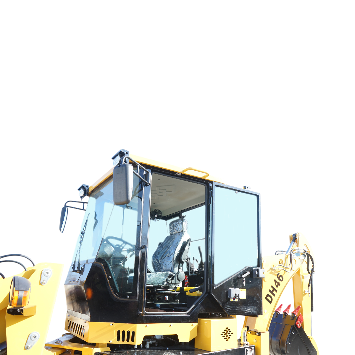 Buldoexcavator articulat compact 1.8T, motor diesel 50CP Euro 3 cu brat excavator, cupa frontala, furci paleti, picon hidraulic THOR - imagine 7