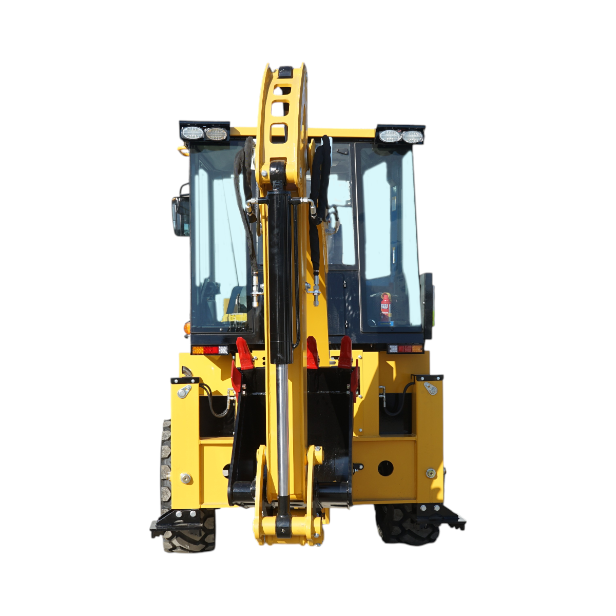 Buldoexcavator articulat compact 1.8T, motor diesel 50CP Euro 3 cu brat excavator, cupa frontala, furci paleti, picon hidraulic THOR - imagine 6