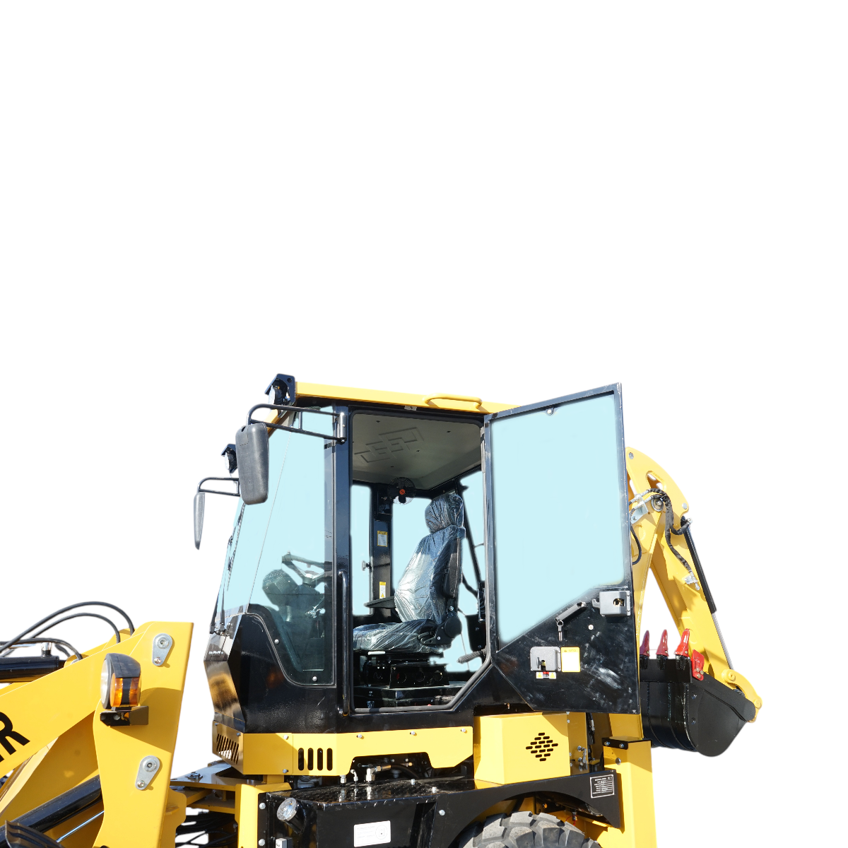 Buldoexcavator articulat compact 1.8T, motor diesel 61CP Euro 5 cu brat excavator, cupa frontala, furci paleti, picon hidraulic Breckner Germany - imagine 7