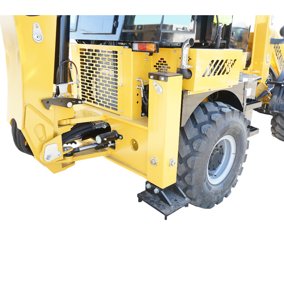 Buldoexcavator articulat compact 1.8T, motor diesel 61CP Euro 5 cu brat excavator, cupa frontala, furci paleti, picon hidraulic Breckner Germany - imagine 12