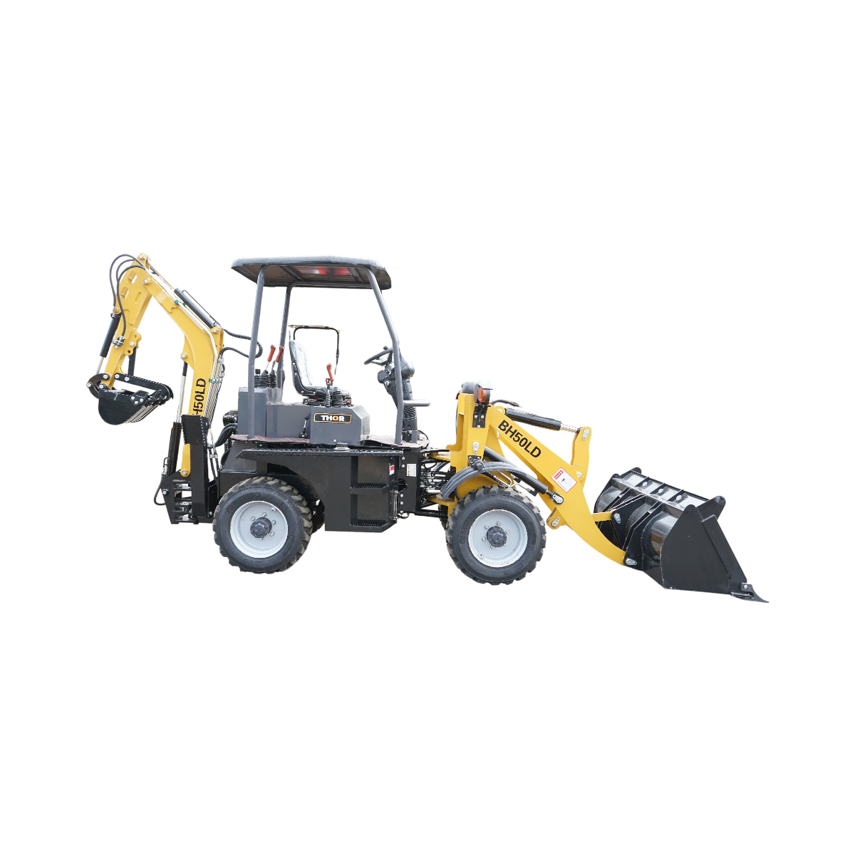 Buldoexcavator articulat compact 2.5T, motor diesel 52CP,  adancime sapare 1600mm, cupa frontala si brat excavare spate THOR - imagine 5