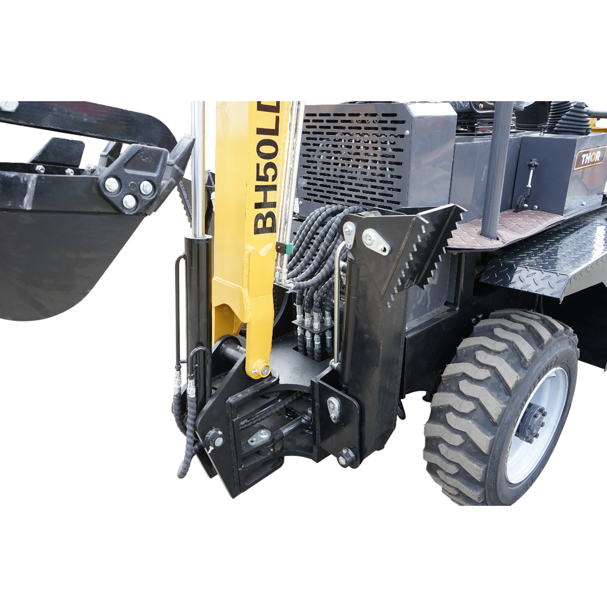 Buldoexcavator articulat compact 2.5T, motor diesel 52CP,  adancime sapare 1600mm, cupa frontala si brat excavare spate THOR - imagine 15