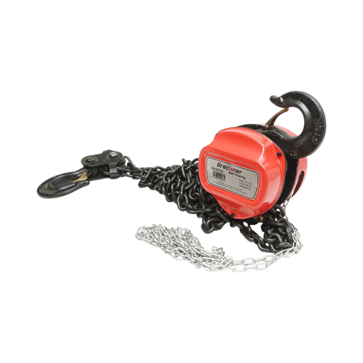 Palan manual cu lant 3m, sarcina maxima 5000kg, carlig cu siguranta 5T Breckner Germany - imagine 3