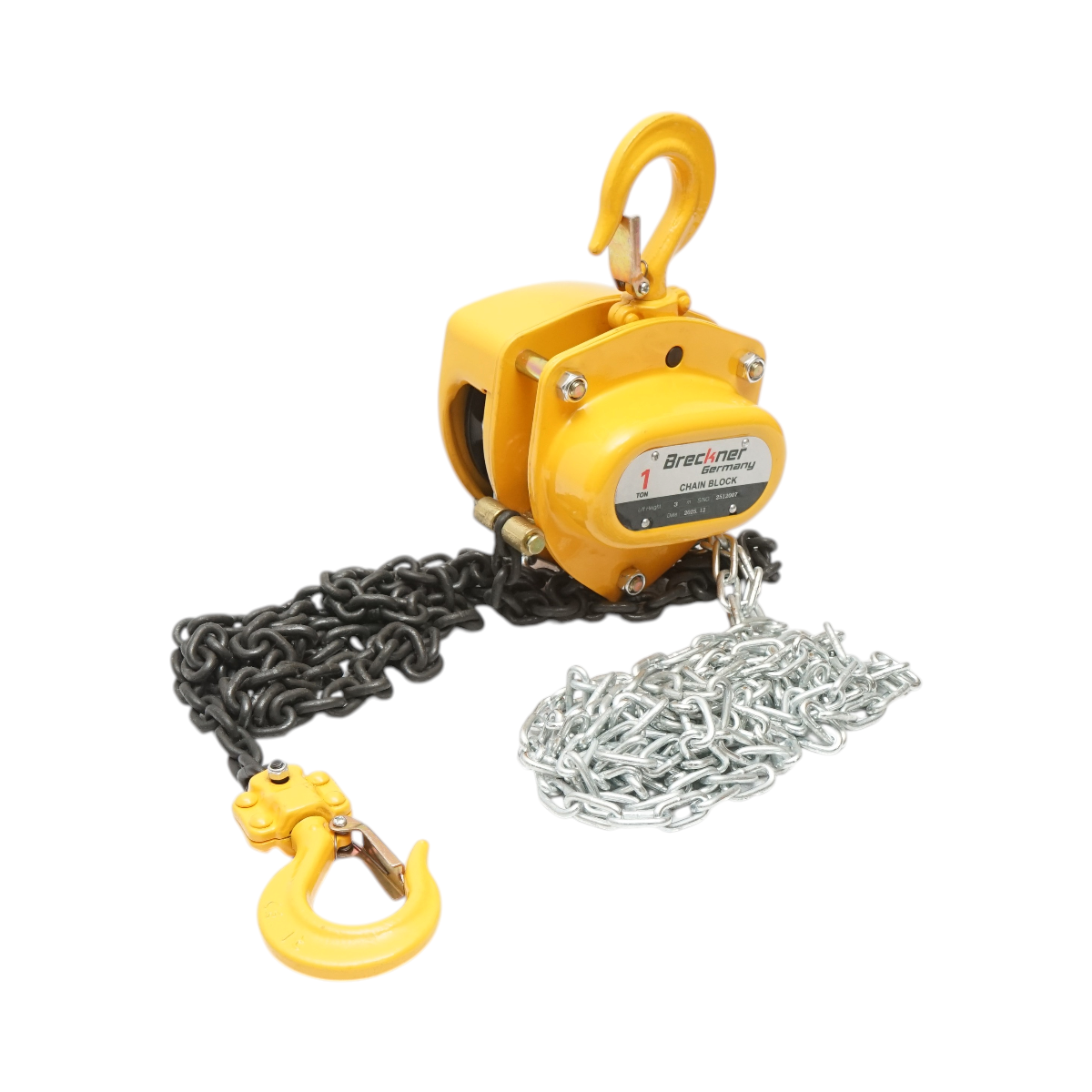 Palan manual cu lant 3m, sarcina maxima 1000kg, carlig cu siguranta 1T Breckner Germany - imagine 3