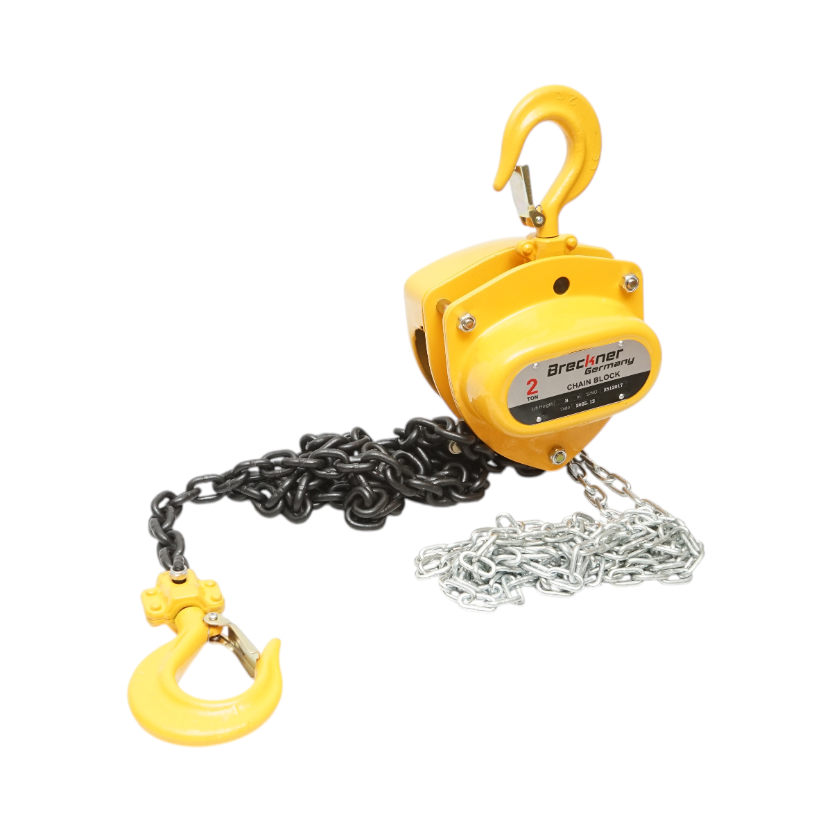 Palan manual cu lant 3m, sarcina maxima 2000kg, carlig cu siguranta 2T Breckner Germany - imagine 3