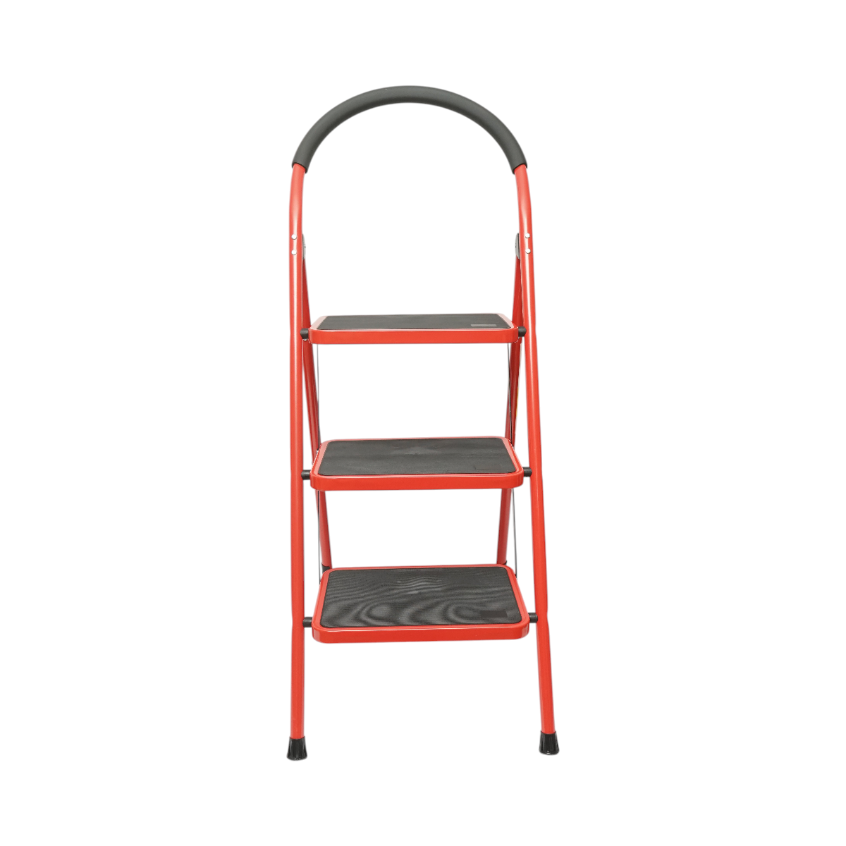 Scara pliabila otel 3 trepte antiderapante, inaltime 117cm, sarcina maxima 150kg rosie Breckner Germany - imagine 2