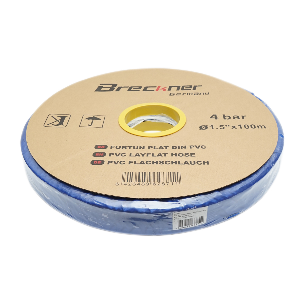 Furtun plat apa, pentru irigat din PVC 1.5 toll lungime 100m, PN4 Breckner Germany - imagine 3