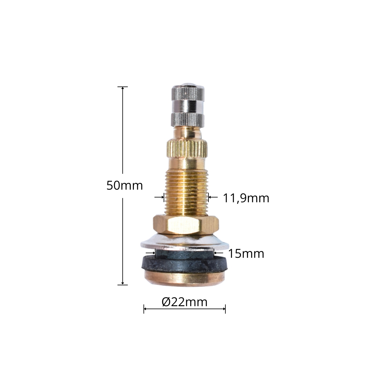 Valva tractor tubeless TRCH3 cu palarie mica 22mm
