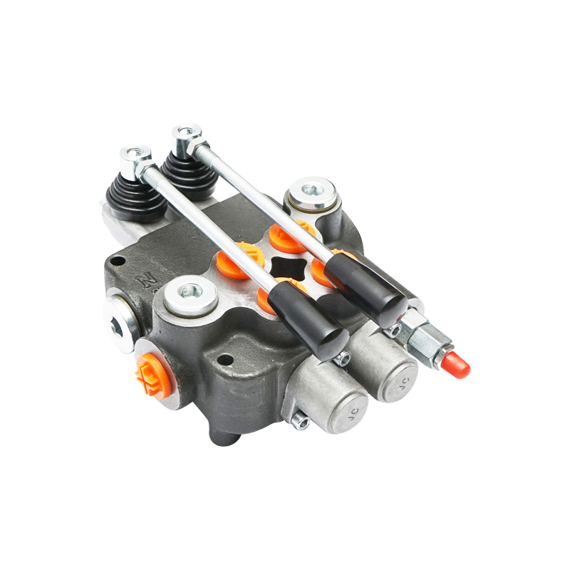 Distribuitor hidraulic cu 2 manete, racord instalatie M22x1.5 debit 80L/min Tractor Forestier Breckner Germany - imagine 7