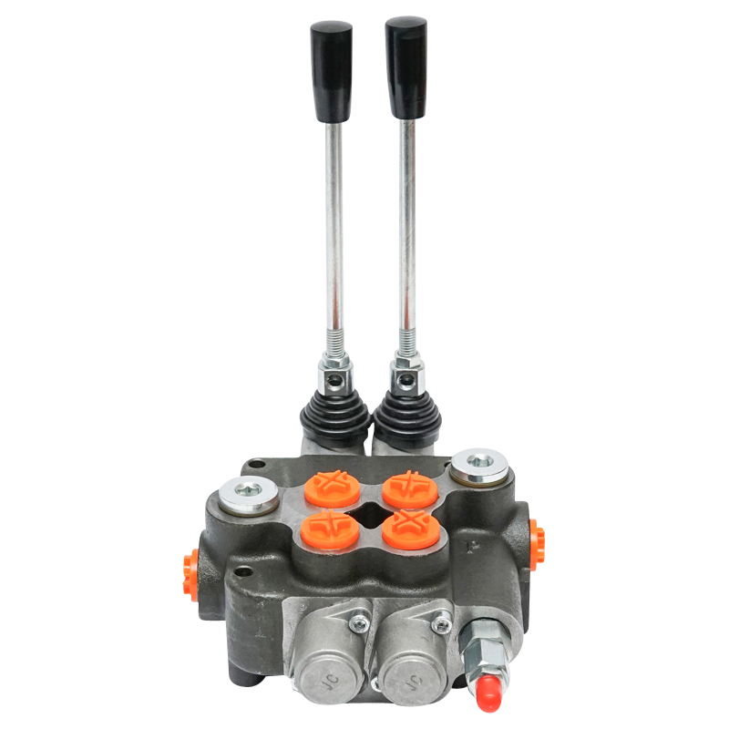 Distribuitor hidraulic cu 2 manete, racord instalatie M22x1.5 debit 80L/min Tractor Forestier Breckner Germany - imagine 5