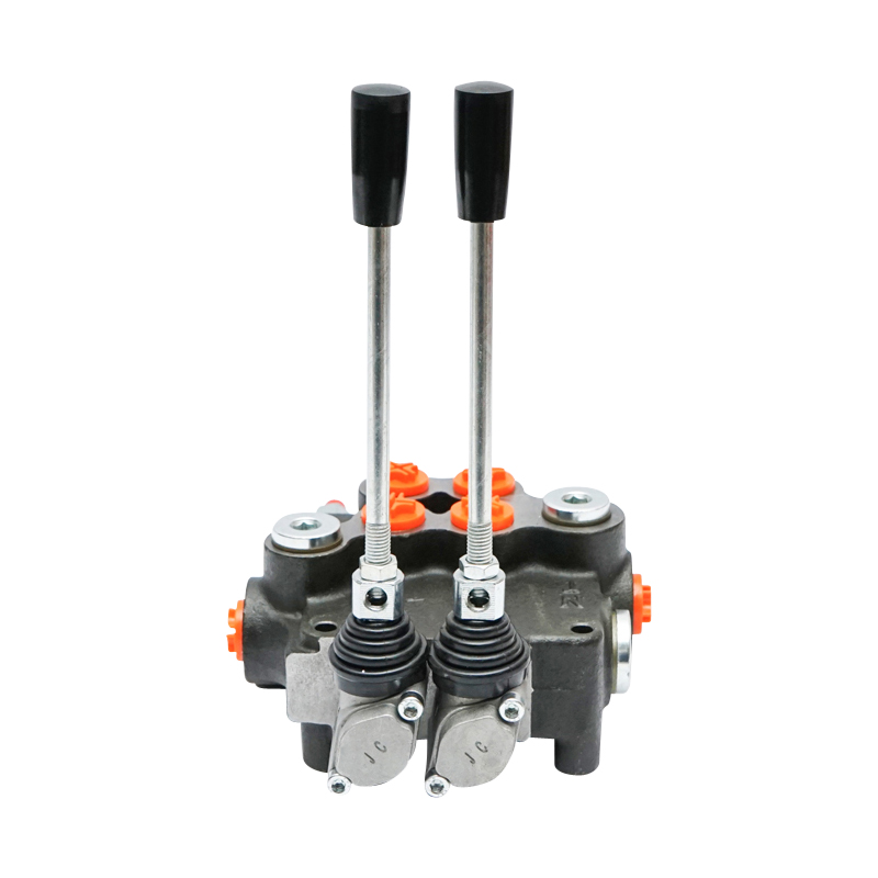 Distribuitor hidraulic cu 2 manete, racord instalatie M22x1.5 debit 80L/min Tractor Forestier Breckner Germany - imagine 6