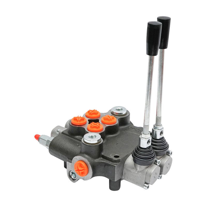 Distribuitor hidraulic cu 2 manete, racord instalatie M22x1.5 debit 80L/min Tractor Forestier Breckner Germany - imagine 3