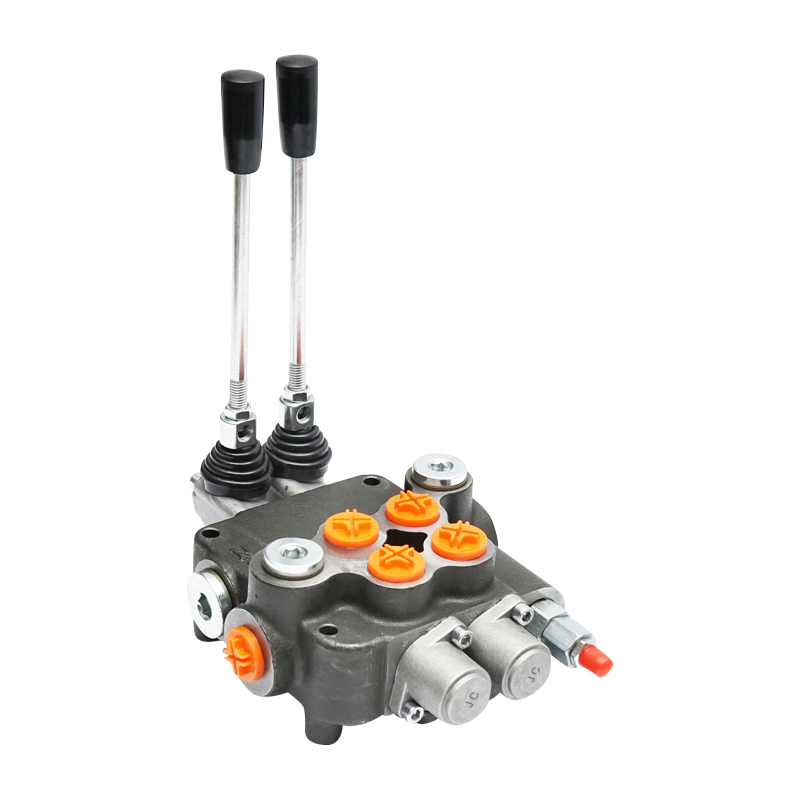 Distribuitor hidraulic cu 2 manete, racord instalatie M22x1.5 debit 80L/min Tractor Forestier Breckner Germany - imagine 2
