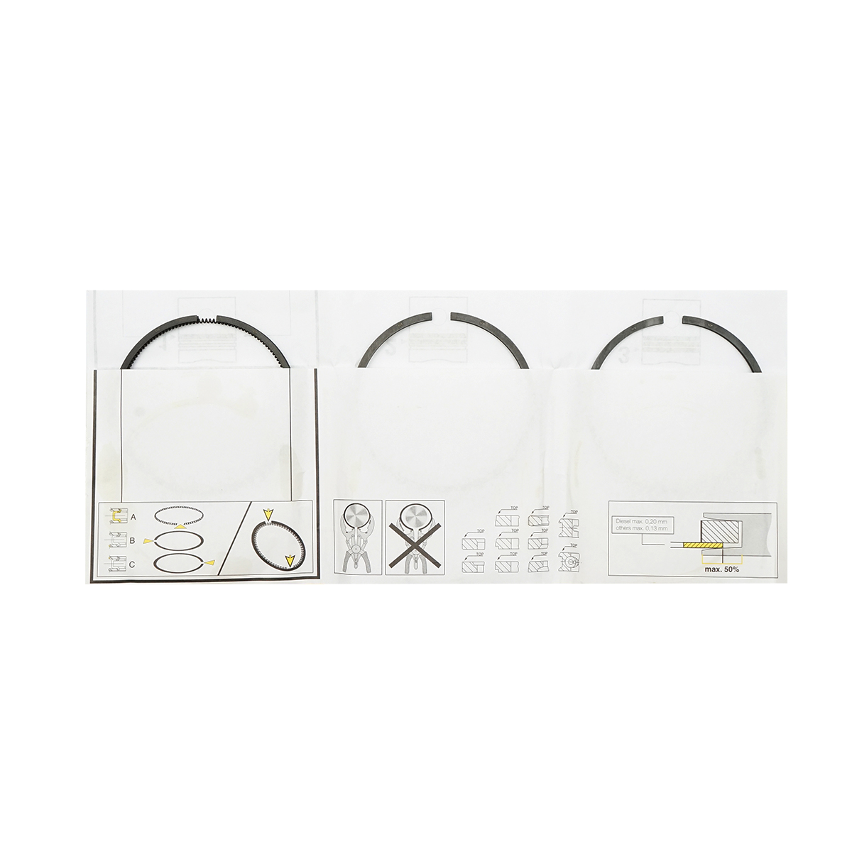 Set segmenti piston 80.25mm 2.5x2.5x4mm pentru compresor aer Tractor Forestier cu motor Perkins - imagine 2
