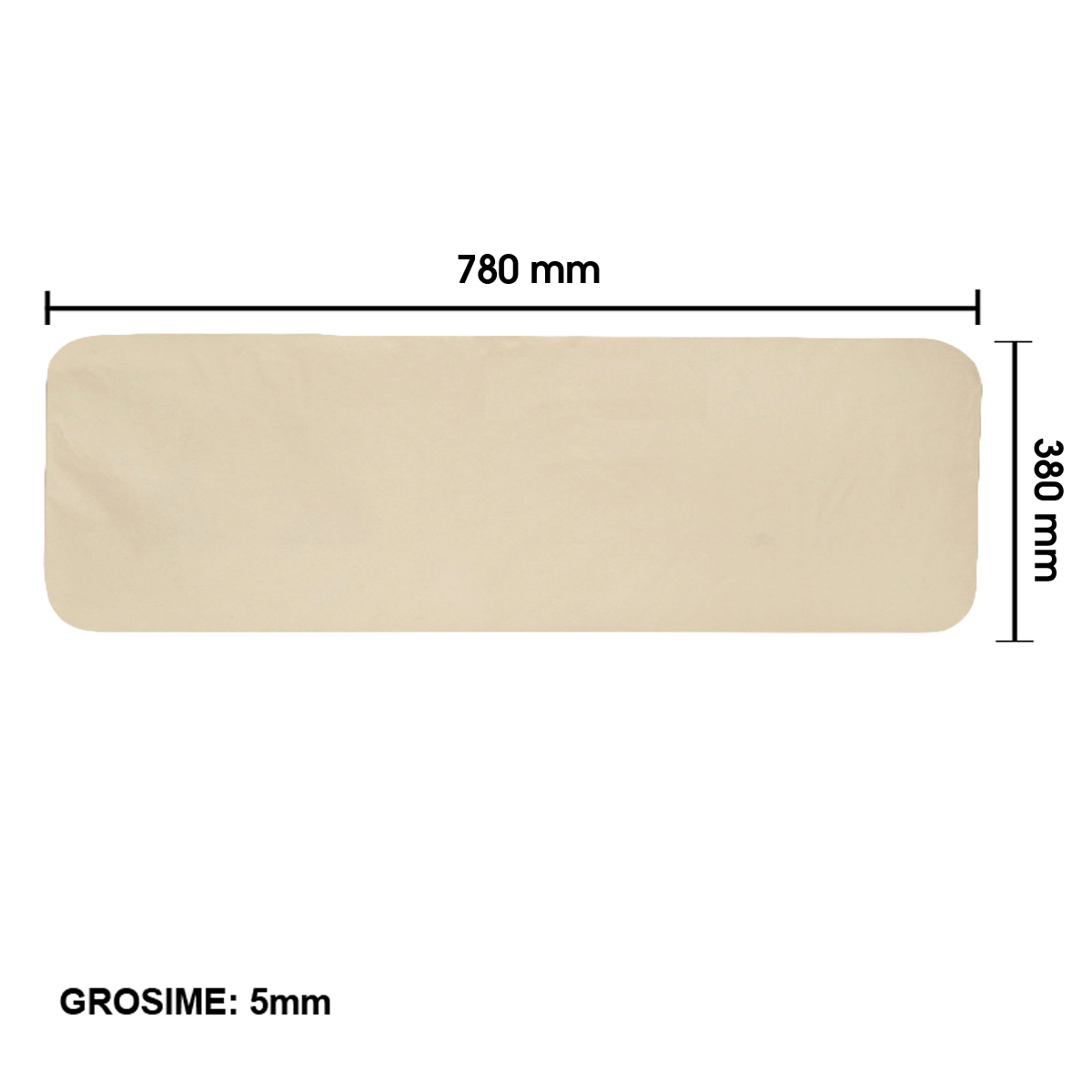 Geam 380x780mm spate pentru Tractor Forestier