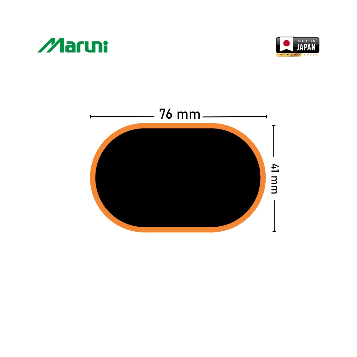 Petice vulcanizare ovale 41x76mm pentru camere de aer 15 buc/set Maruni made in Japan - imagine 2