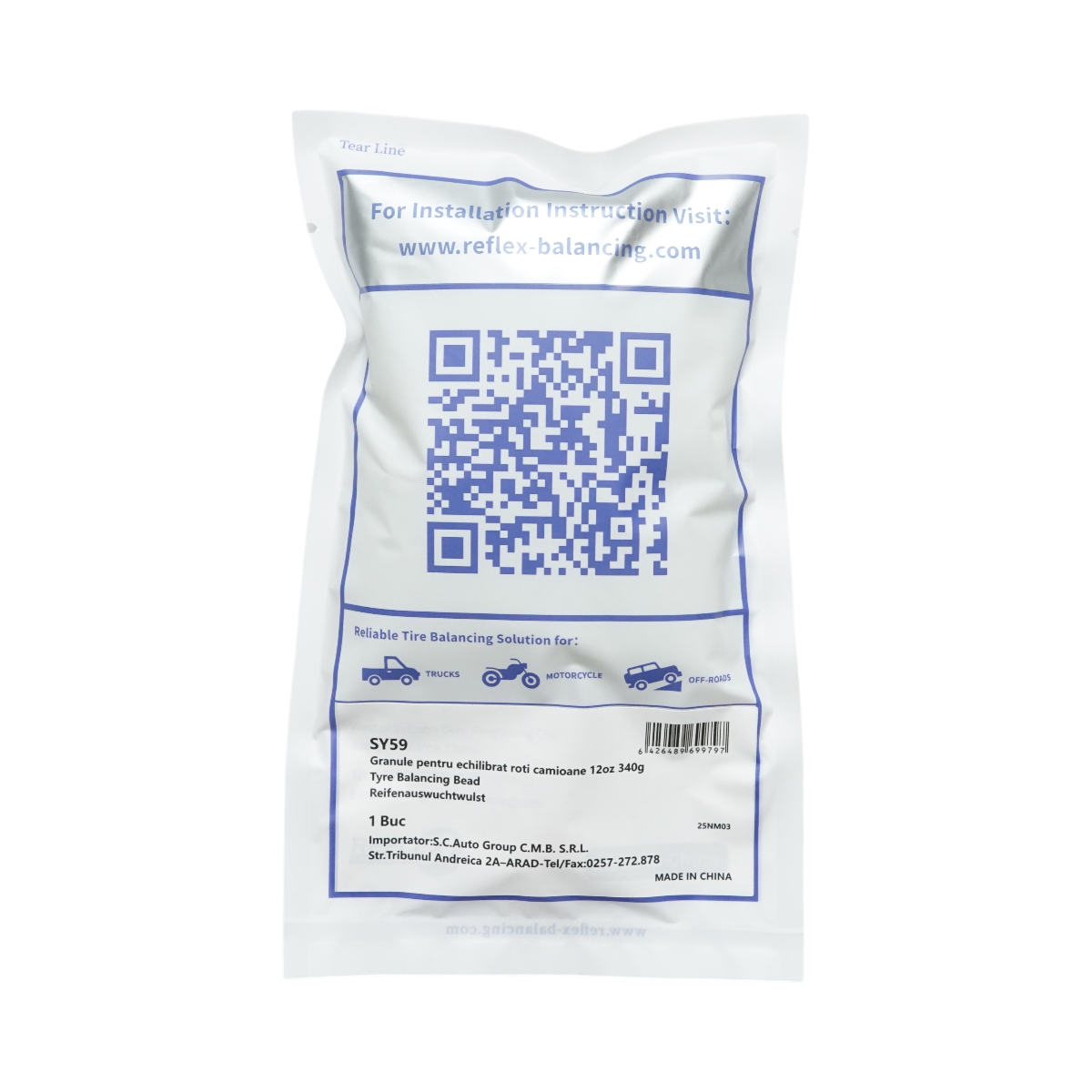 Granule echilibrat roti camioane, auto-moto, off road 340g - imagine 2