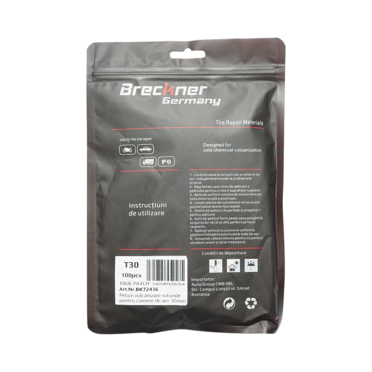 Petice vulcanizare rotunde 30mm pentru camere de aer Breckner Germany - imagine 3