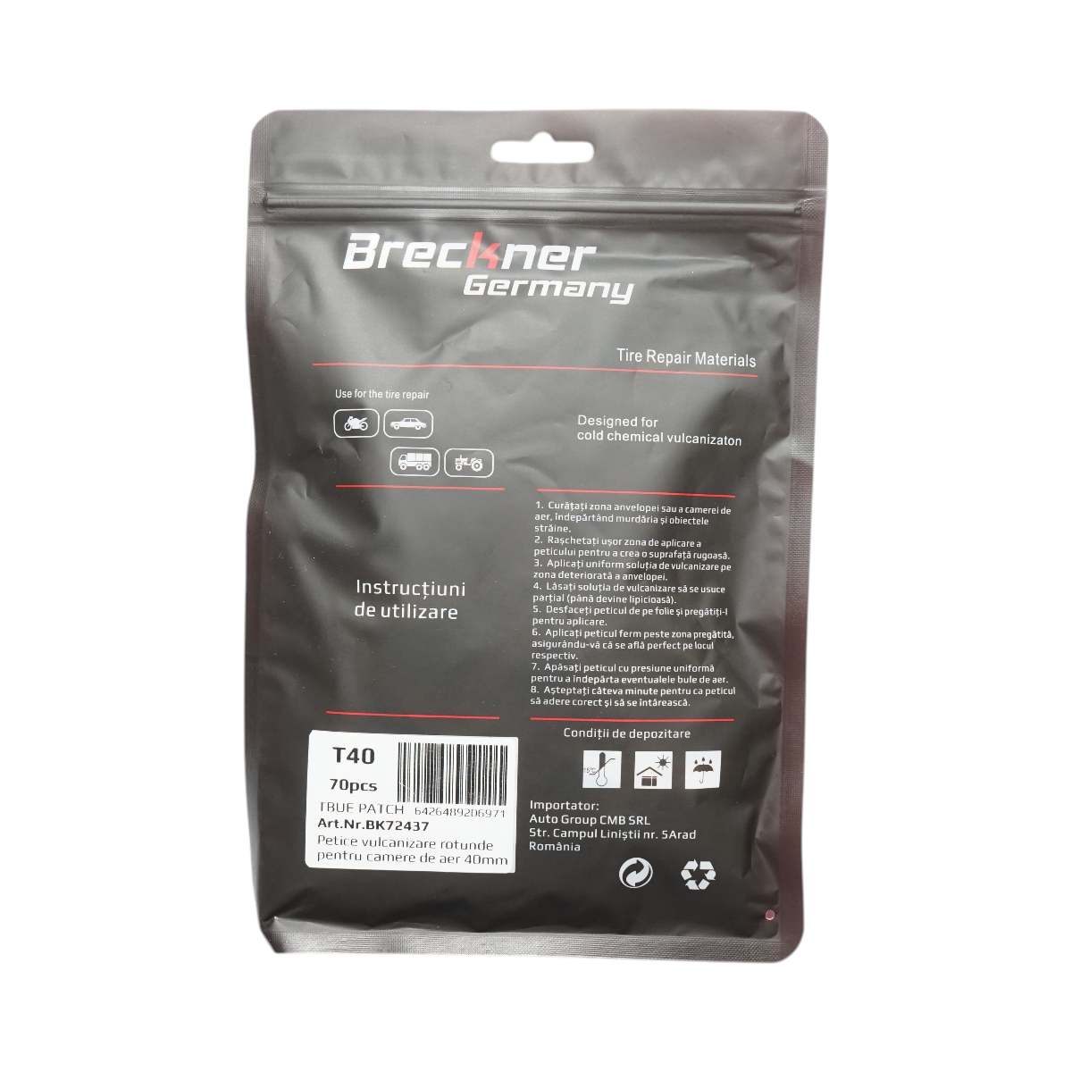 Petice vulcanizare rotunde 40mm pentru camere de aer Breckner Germany - imagine 3