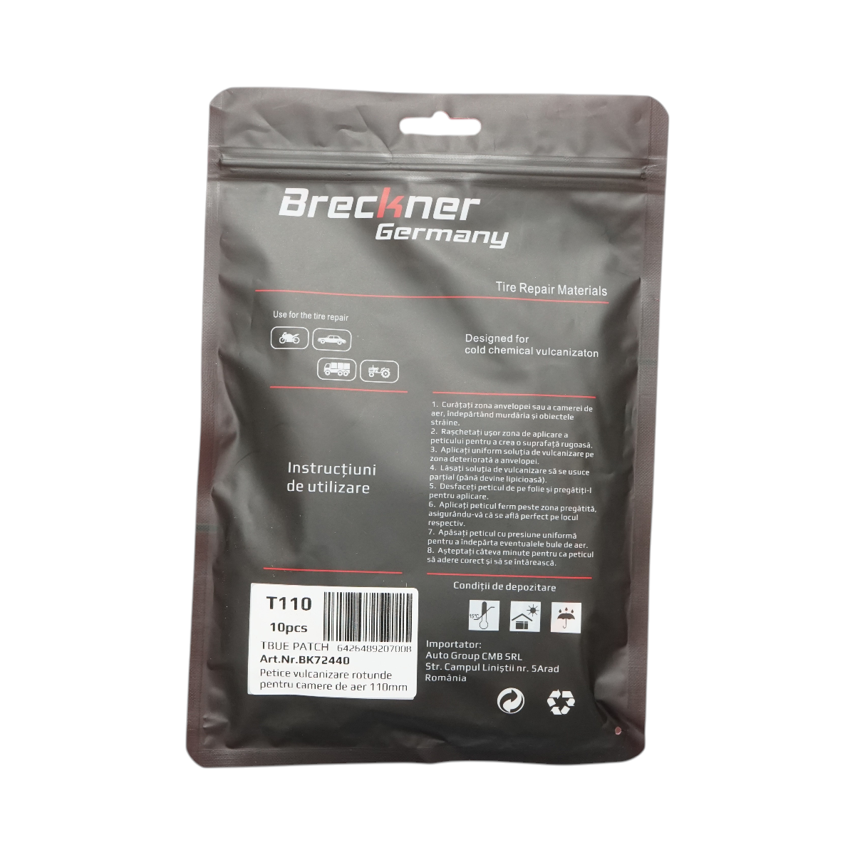Petice vulcanizare rotunde 110mm pentru camere de aer Breckner Germany - imagine 3